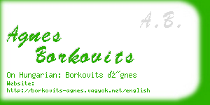 agnes borkovits business card